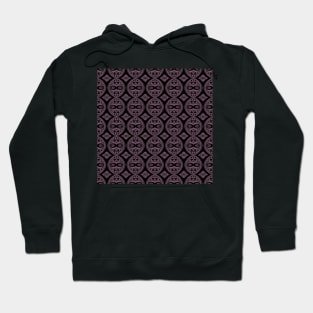 Tile Pattern, Ornate Check Print Hoodie